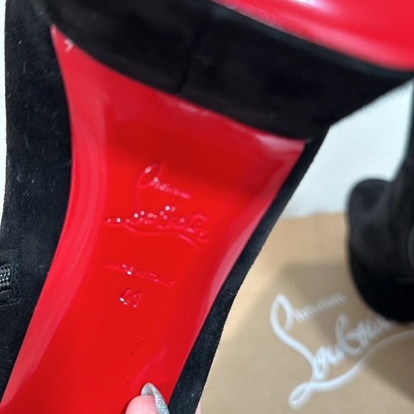 NWB Christian Louboutin Izamayaz suede platform ankle boots size 41 Block Heel - Picture 12 of 14